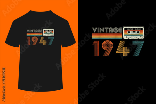 Vintage 1947 Limited Edition Retro Cassette Tape
Birthday 79 T-Shirt