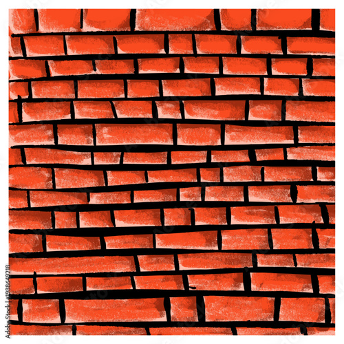 Grungy Hand Painted Red Brick Wall Texture Pattern Background