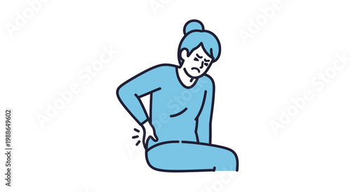Woman experiencing lower back pain while sitting down