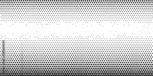 Halftone gradient transitioning from dense dots to sparse scattering
