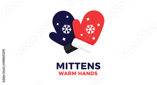 Colorful winter mittens with snowflake patterns for warm hands