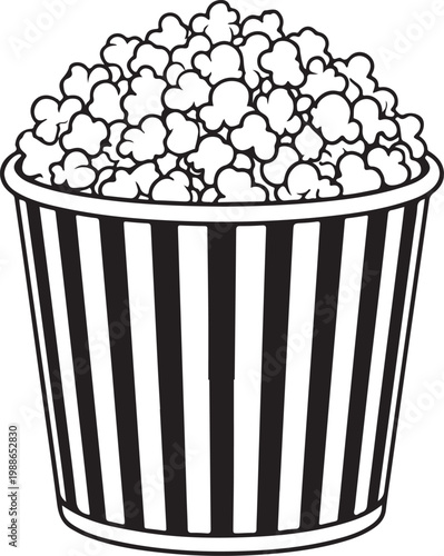 A bucket of delicious popcorn isolated on transparent background for design