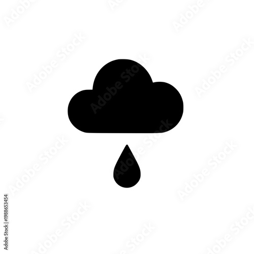 Storm rain cloud graphic mark black white icon 