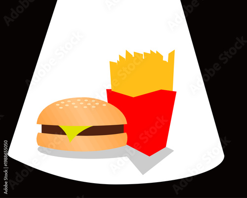 Burger and fries design concepts
