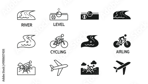 Iconographic representation of activities and natural elements
