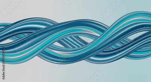 Abstract Blue Green Swirls Flowing Dynamic Waves.