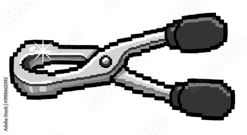 Metal Spring Clamp Tool with Black Grips.