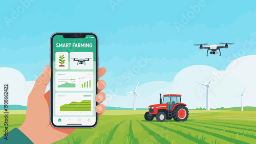 Smart farming with drone and tractor