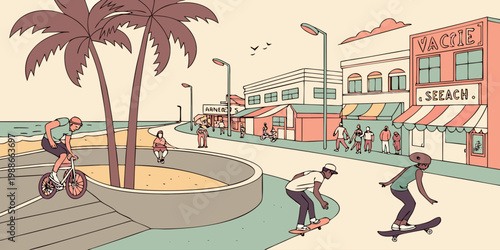 USA, US, U.S, United States - Venice Beach skate culture
