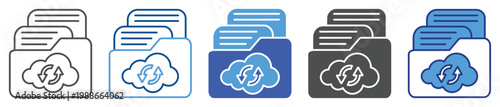 File Sync icon set multiple style collection