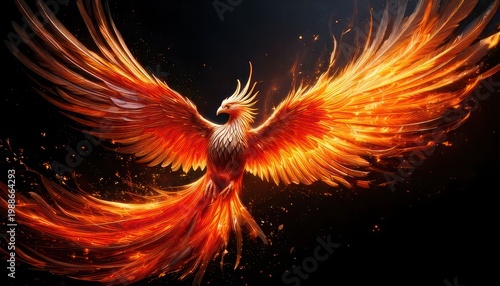 Majestic Phoenix Rising - A Symbol of Rebirth and Renewal.