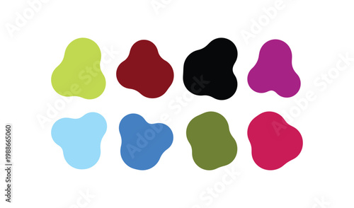 Colorful blobs in various hues on a for design elements