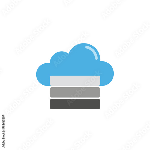 Cloud computing data storage icon.