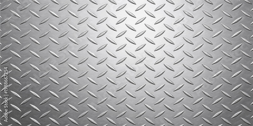 Seamless diamond plate metal texture, clean silver steel background, industrial metallic surface, modern pattern, aluminum flooring, high resolution professional backdrop