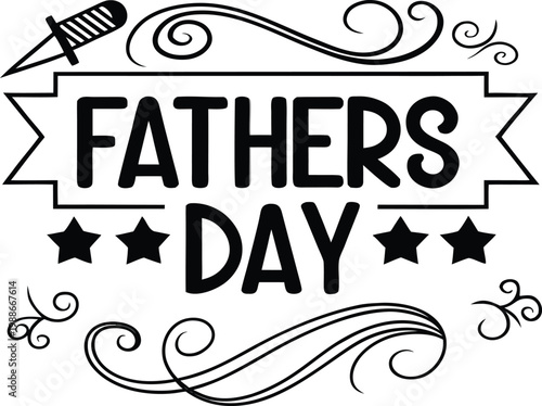 Happy father's day hand drawn illustration for celebrating dad family