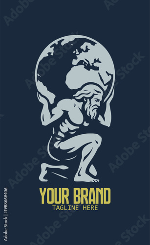 creative silhouette of atlas - the greek mythological titan (artwork 1)