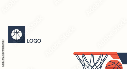 Basketball Logo and Hoop Graphic Design.