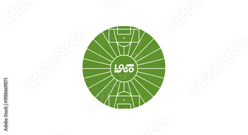 Circular Logo Design of a Sports Stadium Field.