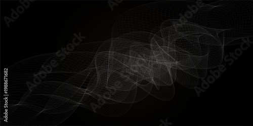 Abstract light white and gray wave. Vector isolated transparent curly smoky element for your design. Wave color is easy to change.
