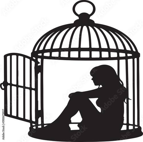 man and woman in cage