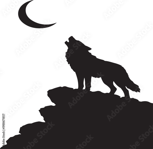 wolf howling at the moon