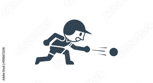 a cartoon boy playing baseball.