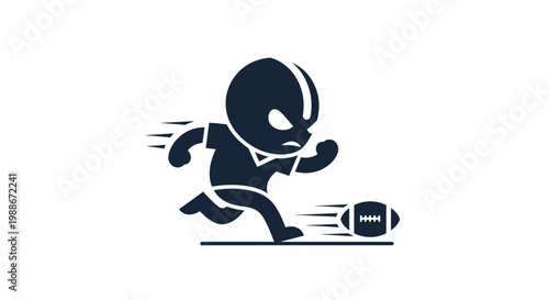 American football player running with ball.