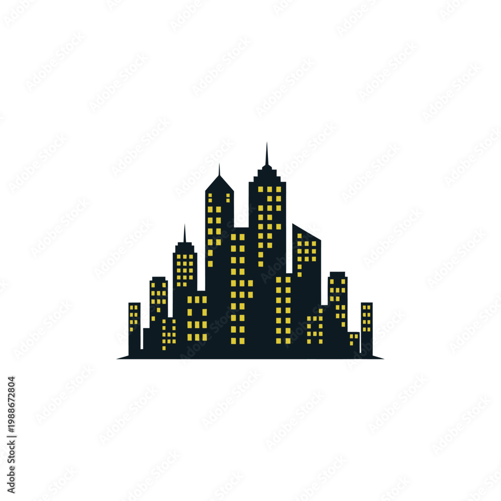 Fototapeta premium City Skyline with Tall Skyscrapers.