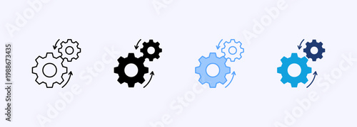 Proses Icon Set Multistyle Various Collection Element For Design