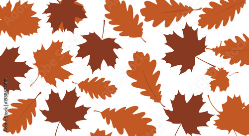 Autumn leaves pattern seamless background vector art fall season colors graphic