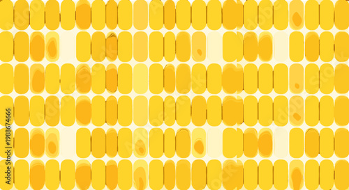 Close up abstract pattern of bright yellow corn kernels representing harvest