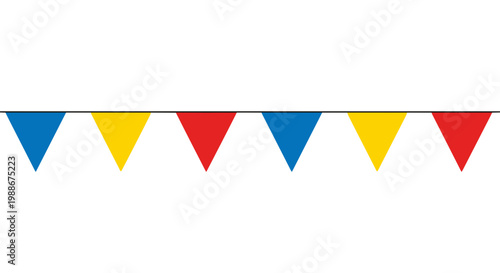 Colorful triangle bunting flags string banner for outdoor party celebration