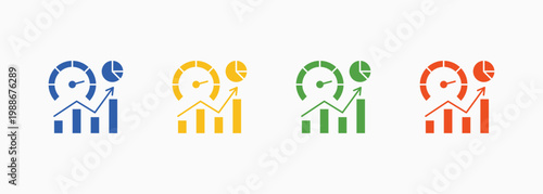 Kpi Icon Set Color Multiple Style Collection Element For Design