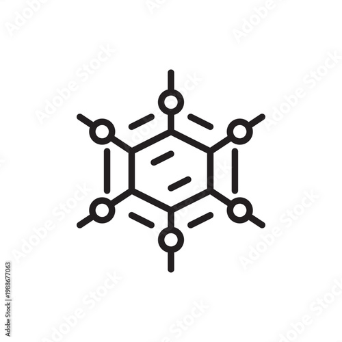 Polymerization icon symbolizing molecular bonding, representing hardware, processing tools, reactor gear, chemical systems, and industrial logistics for plastic synthesis and factory material science.