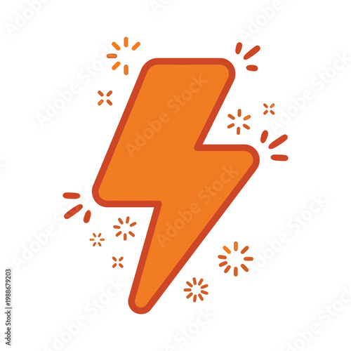 Lightning bolt cartoon with sparks and bursts