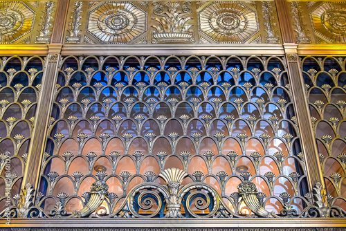 Photography Ornate facade with fan motif metalwork details