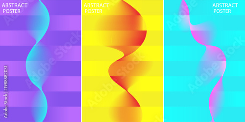 Abstract Gradient Wave Geometric Poster Se