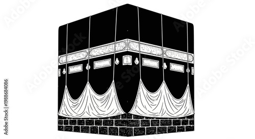 The Kaaba Islam's Holiest Site and Iconic Cube in Mecca, Saudi Arabia, a Symbol of Unity and Faith