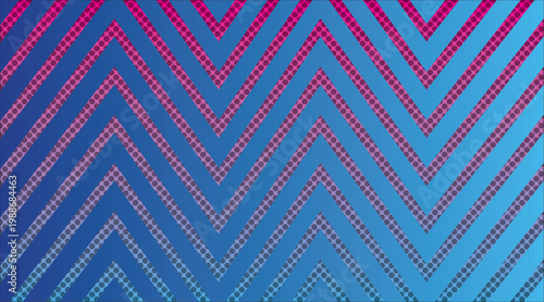 Neon chevron zigzag halftone gradient abstract geometric trendy background.
