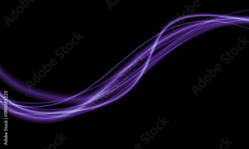 Abstract purple speed light lines neon curve glowing movement on black background vector