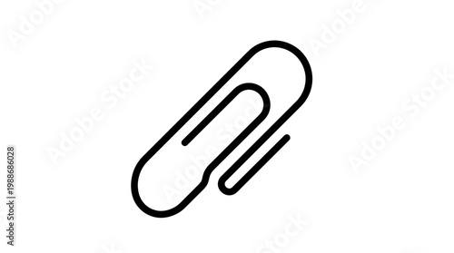 Black metal paper clip icon.