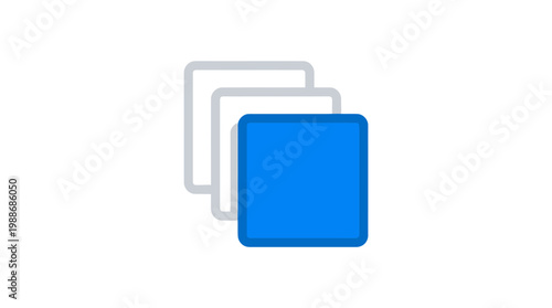 Blue square icon with layers.