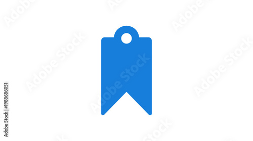 Blue ribbon tag icon symbol.