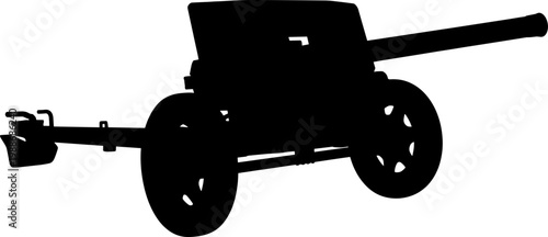 Anti-tank field gun silhouette for ground defense