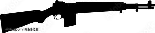 Classic military battle rifle silhouette with box magazine