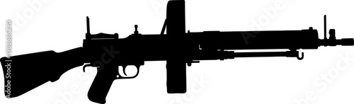Classic infantry automatic rifle silhouette featuring a bipod stand