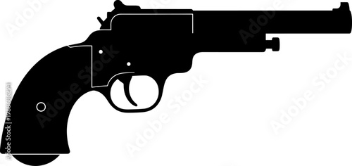 Classic long barrel revolver silhouette representing vintage law enforcement
