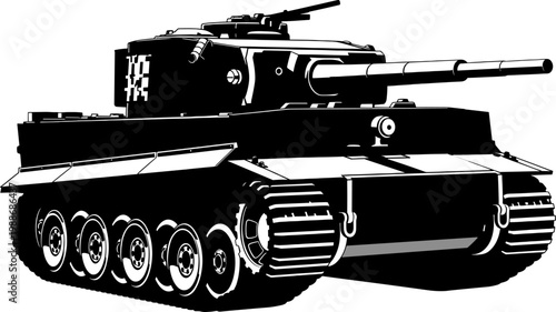Heavy armored battle tank illustration from world war ii