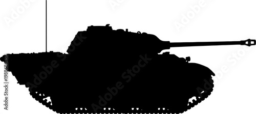 Heavy german tank silhouette from the late second world war era