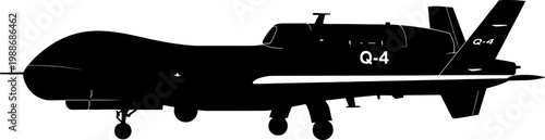 High altitude long endurance reconnaissance drone silhouette with q-4 markings
